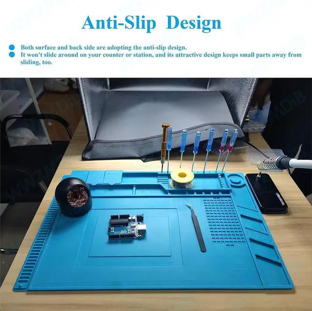 Alt view image 5 of 6 - Heat Resistant 932°F Silicone Soldering Work MatS-13011.8 x 7.9 / 30 x 20cm