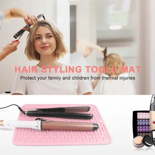 Alt view image 2 of 7 - Oversize Silicone Heat Resistant Mat for Hair Tools(14.2" x 11")