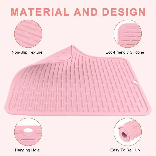 Alt view image 4 of 7 - Oversize Silicone Heat Resistant Mat for Hair Tools(14.2" x 11")