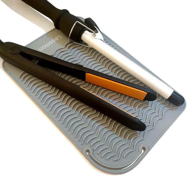 Main image of Large Heat Resistant Mat for Hair Styling Tools, 11 x 7.5 in, Grey