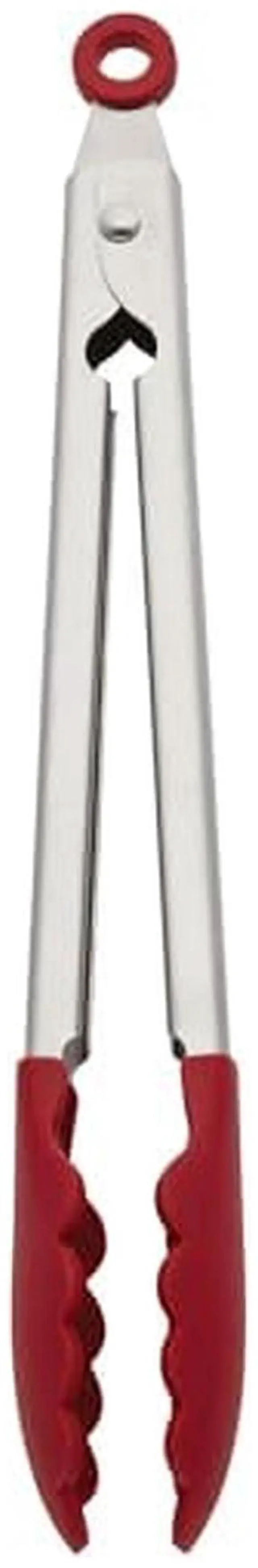 Main image of Silicone Stainless Steel Tongs, 12 Inch, Red