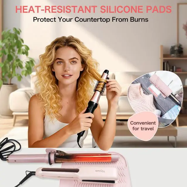 Alt view image 2 of 7 - Professional Heating Pad Silicone Mat for Hair Tools, Travel Heat Mat Cover for Flat Iron Hair Straightener and Curling Iron Mat, Non-Slip Silicone Mat Pouch for Countertop, Size 9"x6.5"