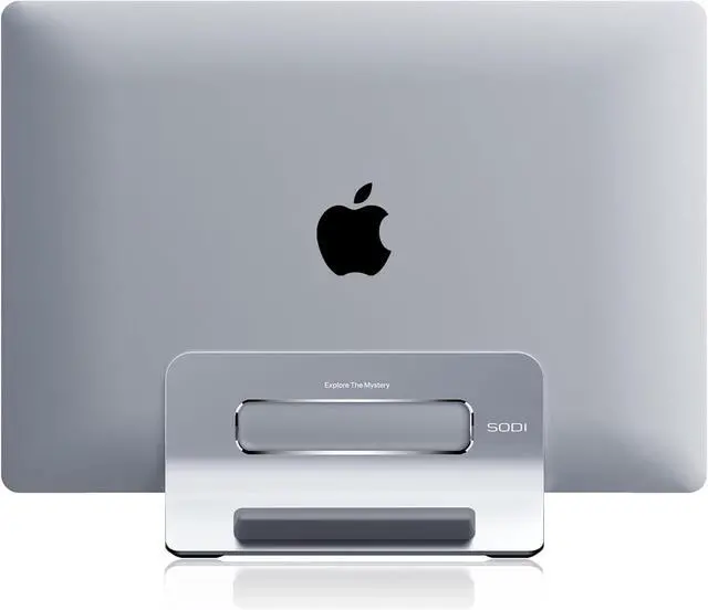 Main image of SODI Vertical Laptop Stand for Desk, Gravity Auto Lock Vertical MacBook Stand, Aluminum Laptop Vertical Dock Stand Holder Compatible with MacBook Pro, MacBook Air, Silver