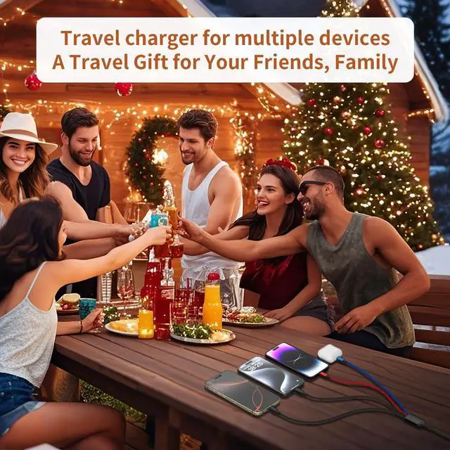 Alt view image 4 of 6 - Travel Cruise Essentials 2026 4 in 2 Charging Cable with Dual Type-C Port, USBA/C Multi Charging Cable Cords, Multiple iPhone Charger Cord for iPhone17-8, Android, iPad, Car Accessories (4Packs 5FT)