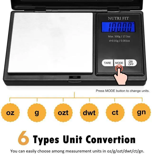 Alt view image 3 of 7 - Gram Scale Digital Scale 0.01g Accuracy, 500g Small Pocket Scale Jewelry Scale, Weight for Food Ounces and Grams Kitchen Scale, Mg Scale for Powder Medicine Gold Weed, Portable