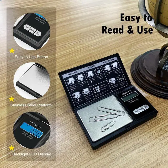 Alt view image 5 of 7 - Gram Scale Digital Scale 0.01g Accuracy, 500g Small Pocket Scale Jewelry Scale, Weight for Food Ounces and Grams Kitchen Scale, Mg Scale for Powder Medicine Gold Weed, Portable