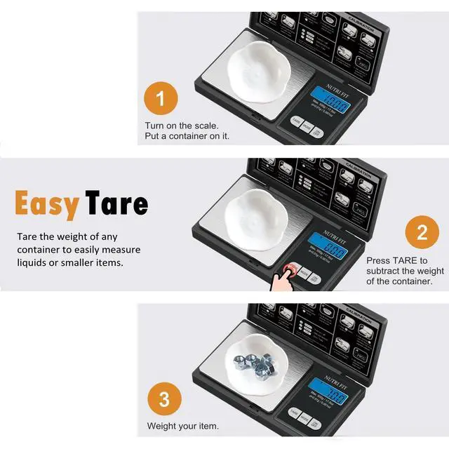 Alt view image 7 of 7 - Gram Scale Digital Scale 0.01g Accuracy, 500g Small Pocket Scale Jewelry Scale, Weight for Food Ounces and Grams Kitchen Scale, Mg Scale for Powder Medicine Gold Weed, Portable