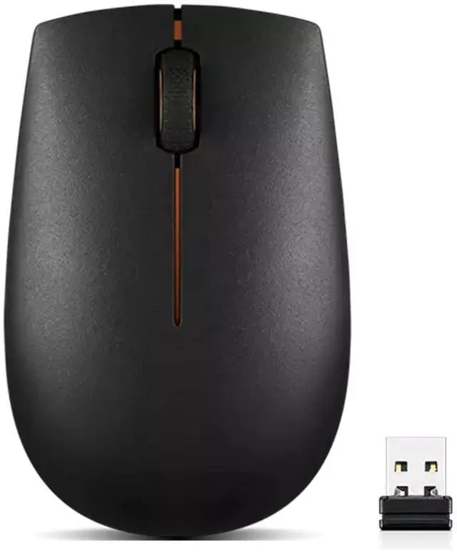 Main image of 300 Wireless Mouse, Black, Computer Mouse for PC and Laptop with Windows, Ambidextrous Design, 2.4 GHz Nano USB Receiver, 12 Month Battery Life