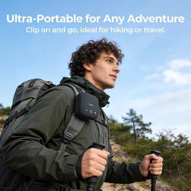 Alt view image 6 of 7 - Tribit StormBox Micro 2 Wireless Portable Speaker: 10W Loud Deep Bass Sound, IP67 Waterproof Bike Speaker with Bluetooth 5.3, 12H Playtime, TWS Pairing for Camping Travel Hiking