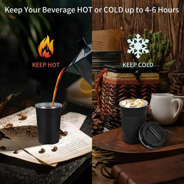Alt view image 6 of 6 - Insulated Travel Coffee Mug, Stainless Steel Coffee Cup with Leakproof Lid