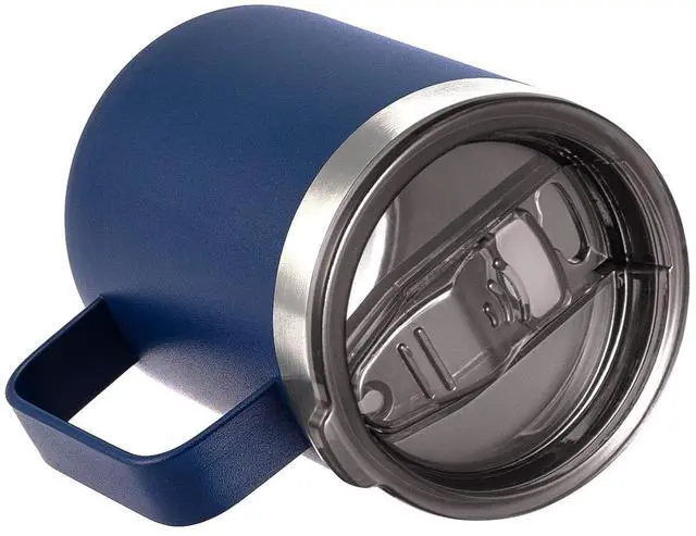 Alt view image 3 of 7 - 12oz Stainless Steel Insulated Coffee Mug with Handle, Double Wall Vacuum Travel Mug, Tumbler Cup with Sliding Lid, Navy