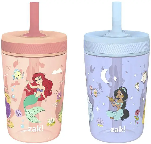 Main image of Disney Princess Kelso Toddler Cups For Travel or Home, 15oz 2-Pack Plastic Sippy Cups, Leak-Proof For Kids (Ariel, Aurora, Belle, Cinderella, Jasmine, Mulan, Rapunzel, Tiana) | BPA Free, Plastic,