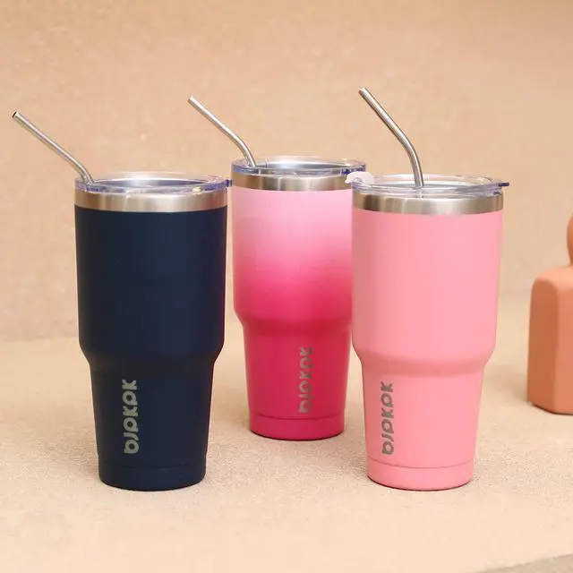 Alt view image 7 of 7 - 30 oz Tumbler with Lid and Straw, Insulated Stainless Steel Cup | Double Wall Vacuum, BPA Free, Leak Proof, Keeps Hot/Cold, Travel & Beach Ready, Car Holder Fit, Lavender Green