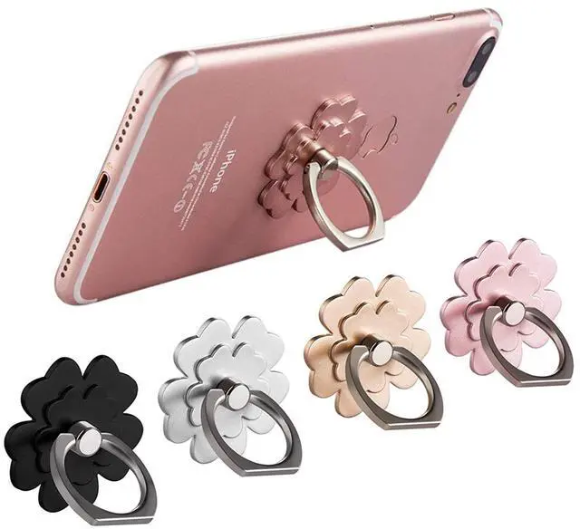 Main image of Cell Phone Ring Stand Finger Ring Holder 360 Rotation Phone Holder Ring Grip Compatible with Apple iPhone Samsung and Other Smart Phones or Phone Case 4-Pack