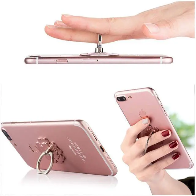 Alt view image 3 of 5 - Cell Phone Ring Stand Finger Ring Holder 360 Rotation Phone Holder Ring Grip Compatible with Apple iPhone Samsung and Other Smart Phones or Phone Case 4-Pack