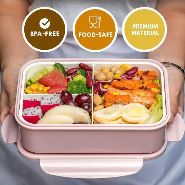 Alt view image 2 of 7 - Bento Boxes for Adults - 1100 ML Bento Lunch Box For Kids Childrens With Spoon & Fork - Durable for On-the-Go Meal, BPA-Free and Food-Safe Materials