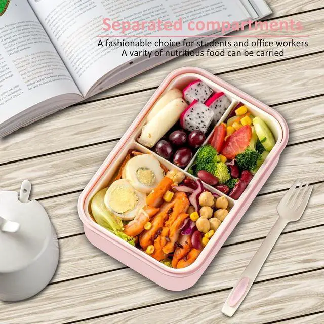 Alt view image 5 of 7 - Bento Boxes for Adults - 1100 ML Bento Lunch Box For Kids Childrens With Spoon & Fork - Durable for On-the-Go Meal, BPA-Free and Food-Safe Materials