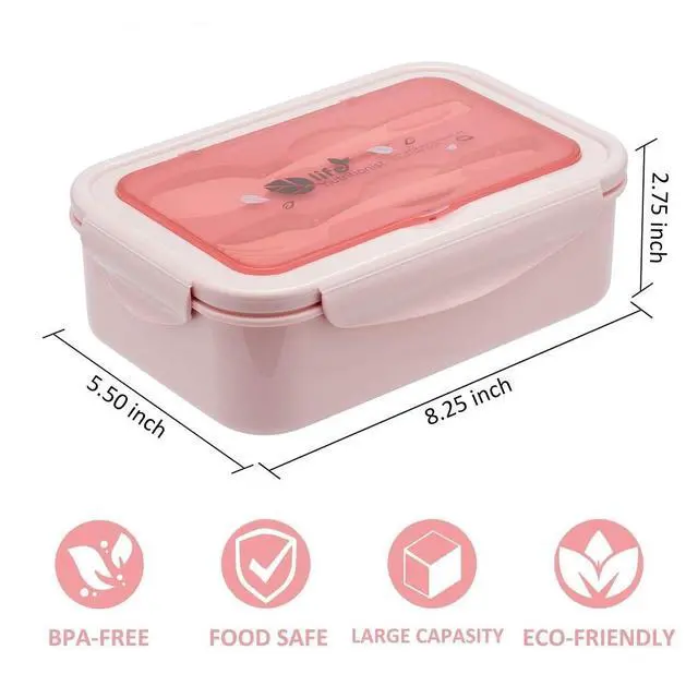 Alt view image 3 of 7 - Bento Boxes for Adults - 1100 ML Bento Lunch Box For Kids Childrens With Spoon & Fork - Durable for On-the-Go Meal, BPA-Free and Food-Safe Materials