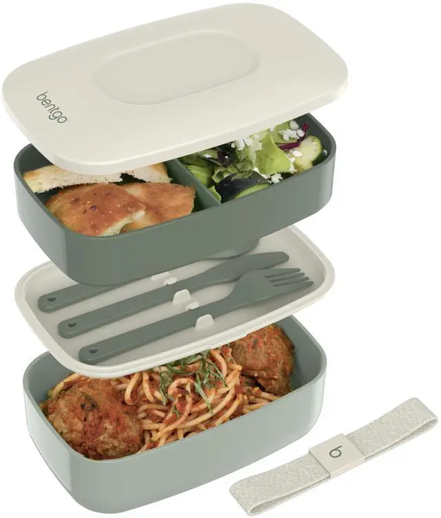 Main image of Classic Stackable 3-Compartment Adult Bento-Style Lunch Box