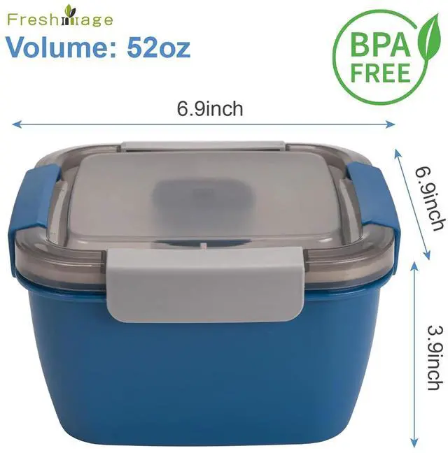 Alt view image 2 of 7 - Salad Lunch Container To Go, BPA-Free 52-oz Salad Bowls to go for lunch