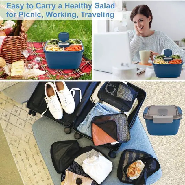 Alt view image 7 of 7 - Salad Lunch Container To Go, BPA-Free 52-oz Salad Bowls to go for lunch