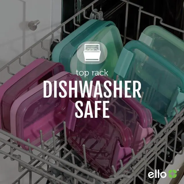 Alt view image 5 of 6 - 2-Pack Bento Box Lunch Stack Plastic Food Storage Container | Leak-Proof Locking Plastic Lids | Silicone Base | BPA-Free | Freezer Microwave and Dishwasher Safe | Wisteria