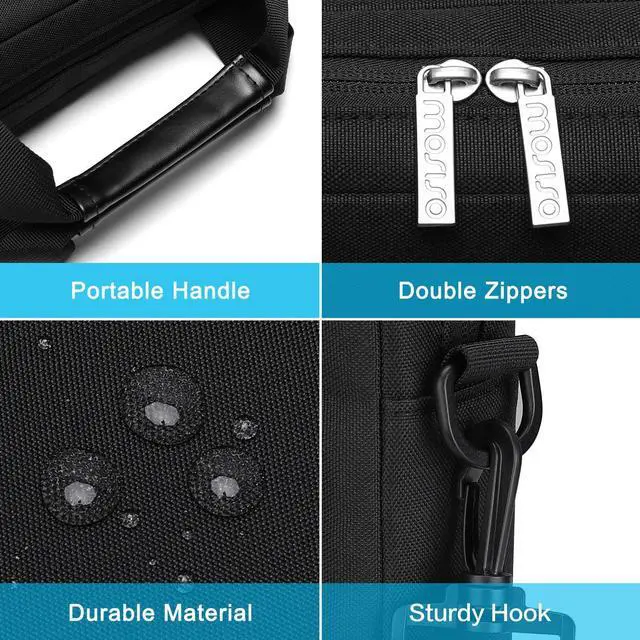 Alt view image 6 of 7 - Laptop Shoulder Bag 16 inch, 15-15.6 inch Computer Bag | Compatible with MacBook Pro 16 inch, HP, Dell, Lenovo with 2 Raised&1 Flapover&1 Horizontal Pocket&Handle&Belt, Black