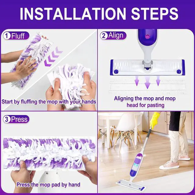 Alt view image 3 of 7 - 20 Pack Disposable Power Mop Pads for Swiffer Power Mop Pads,Compatible with Swiffer Power Mop Refills,Thickened Multi-Surface Replacement for Swiffer Wet Pads Refill on All Finished Floors