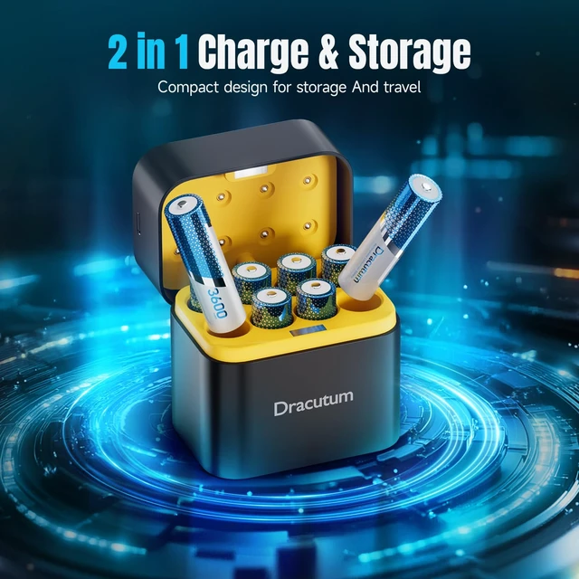 Alt view image 6 of 7 - Rechargeable AA Lithium Batteries with Charger 8-Pack 3600mWh 1.5V Double A Battery, 2000 Recharge Cycles, 3H Fast Charging for High-Drain Devices Blink Camera, Xbox Controller, Toys