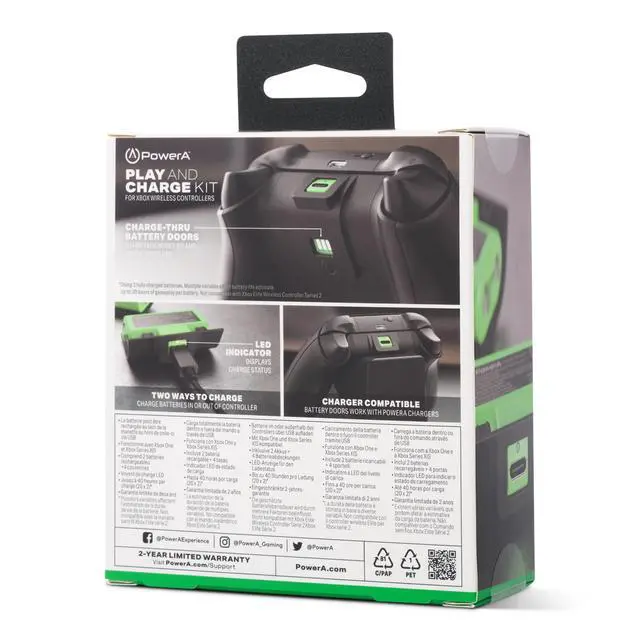 Alt view image 2 of 7 - Play & Charge Kit for Xbox Series X|S and Xbox One - Green
