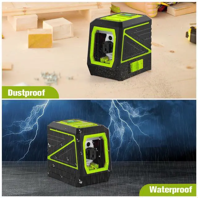 Alt view image 3 of 7 - Laser Level with Tripod, 100 feet Green Cross Line Self Rotary Leveling Laser Level, Vertical and Horizontal Line, Rotatable 360 Degree, Manual Self leveling and Pulse Mode,IP54 Waterproof & Battery