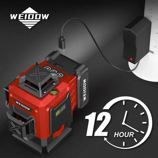 Alt view image 2 of 5 - Laser Level with Tripod, Self Leveling Laser Level 4x360°, Green Line Laser 4D Laser Leveler Tool with 2Pcs Lithium Batteries for Picture Hanging, Tile, Home Renovation(SizeX)