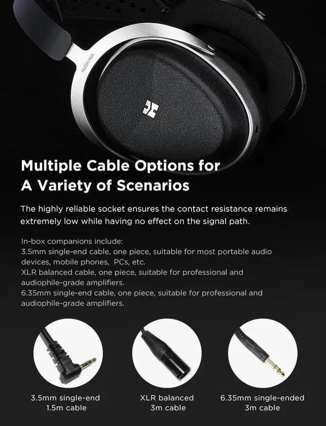 Alt view image 7 of 7 - HIFIMAN Audivina LE Studio Headphones