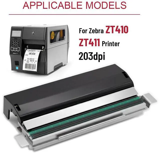 Alt view image 4 of 7 - Printhead Compatible for ze braZT410/ZT411 Printhead 203dpi Thermal Label Printer (PN:P1058930-009)