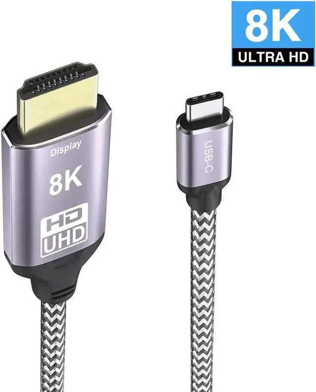 Alt view image 2 of 3 - WRIARICH 1.8M 6FT USB4 Type-C to HDMI 2.0 Cable, 8K 4K UHD Video Cord for Monitor HDTV