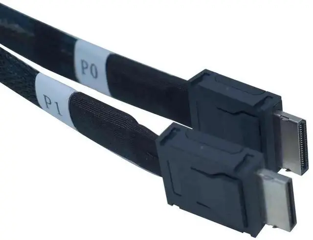 Alt view image 2 of 7 - WRIARICH PCIe 5.0 MCIO x8 to Oculink SFF-8611 4i Cable, 2.6FT/80CM High Speed Server Interconnect Cable for AI GPU & NVMe Storage Expansion