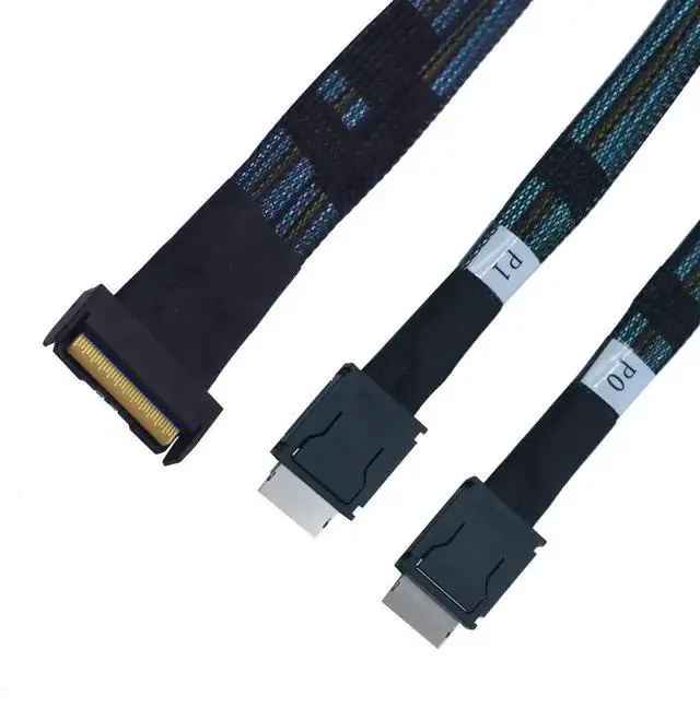 Alt view image 3 of 7 - WRIARICH PCIe 5.0 MCIO x8 to Oculink SFF-8611 4i Cable, 2.6FT/80CM High Speed Server Interconnect Cable for AI GPU & NVMe Storage Expansion