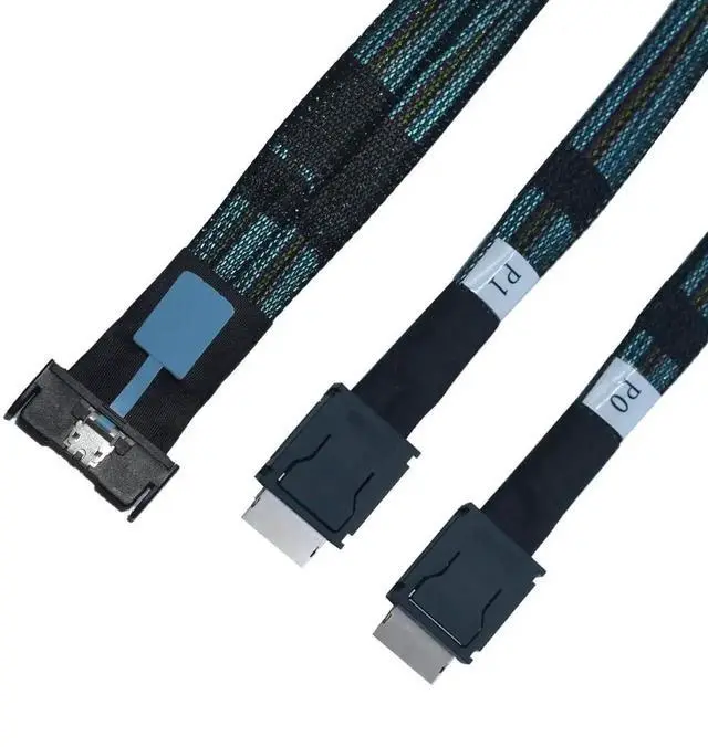 Alt view image 6 of 7 - WRIARICH PCIe 5.0 MCIO x8 to Oculink SFF-8611 4i Cable, 2.6FT/80CM High Speed Server Interconnect Cable for AI GPU & NVMe Storage Expansion