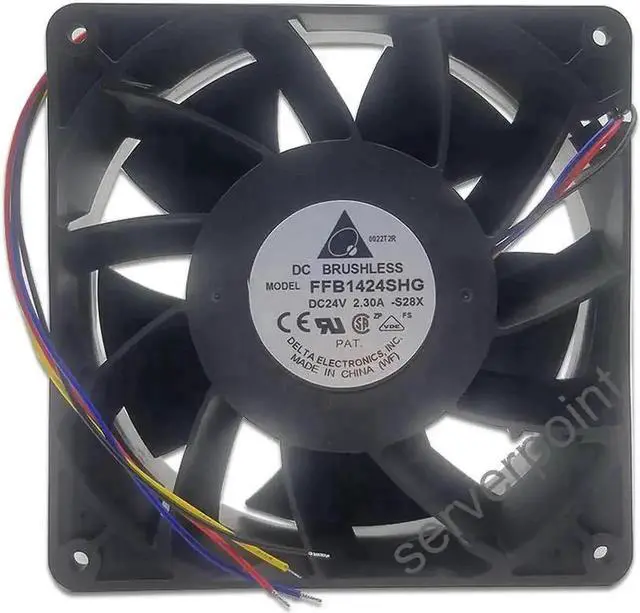 Main image of WRIARICH Delta FFB1424SHG Industrial Axial Cooling Fan, 14051 140×140×51mm DC 24V 2.3A Ball Bearing Fan for Server, Inverter & Industrial Cabinet