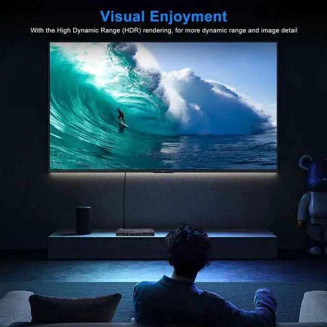 Alt view image 3 of 7 - 5 in 1 Out HDMI 2.1 Switch, 8K@60Hz 4K@120Hz 48Gbps HDMI Switcher Selector Box with IR Remote Control, Supports HDR HDCP2.3 Auto Switching, Compatible with PS5 PS4 PS3 Xbox Nintendo Switch Roku TV Fir