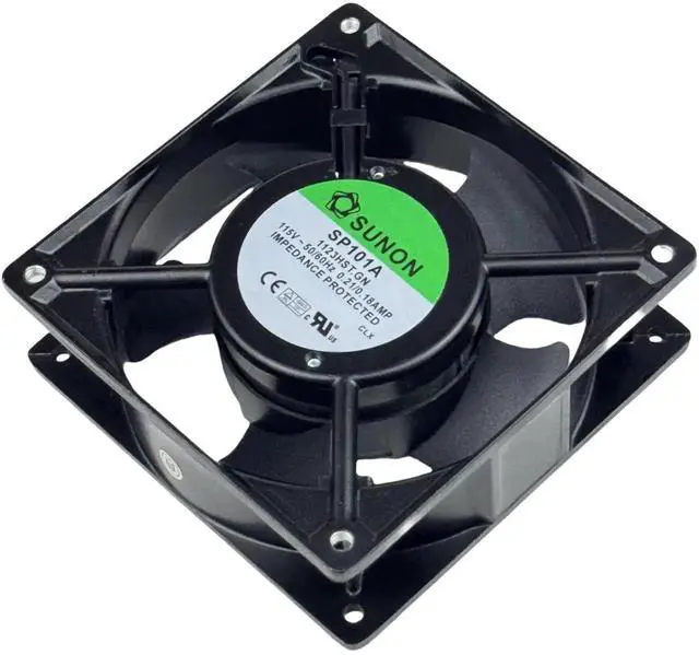 Alt view image 7 of 7 - WRIARICH SUNON SP101A-1123HST.GN 12038 AC115V Dual Ball Bearing Cooling Fan, 120×120×38mm 2900RPM 2-Pin Industrial Cabinet Fan