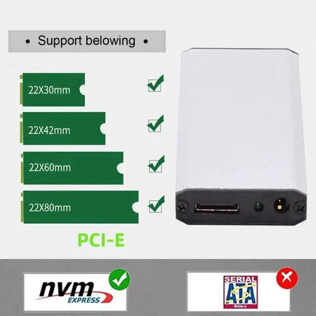 Alt view image 6 of 7 - WRIARICH External OCuLink SFF-8612 SFF-8611 to M.2 M-Key NVMe PCIe SSD Enclosure Adapter, Only Supports 2280 NGFF SSD for Motherboard External Storage Expansion