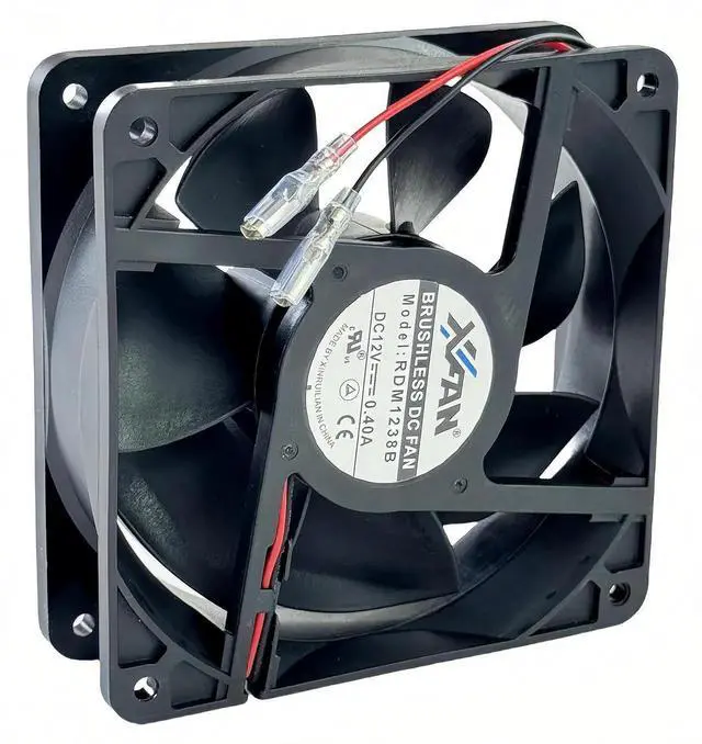 Alt view image 5 of 7 - WRIARICH 12038 DC12V 0.40A 2-Wire Brushless Cooling Fan, 120×120×38mm 12CM Replacement Fan Model RDM1238B for Cabinet & Inverter