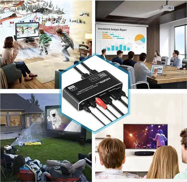 Alt view image 6 of 7 - WRIARICH 2x1 4K@60Hz HDMI 2.0b Switch with eARC Audio Extractor & Remote, HDMI Audio Converter Support 7.1CH Dolby Atmos, ARC/eARC, Optical SPDIF, Coaxial & 3.5mm Stereo Out, HDCP2.3 Compliant