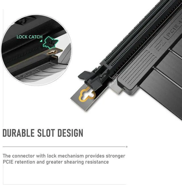Alt view image 5 of 7 - WRIARICH PCIe Gen4 x16 Extreme Flexible GPU Riser Cable, Right Angle PCIe 4.0 Extension Card, 11.8 Inch (30cm) Full Speed Graphics Card Extender