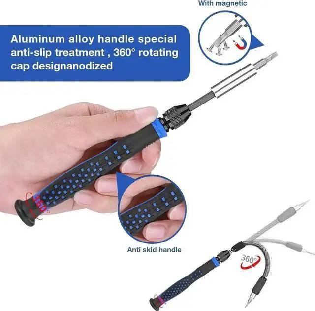 Alt view image 6 of 7 - WRIARICH 126-in-1 Magnetic Precision Screwdriver Repair Kit with 111 Bits for iPhone, MacBook, PC, Laptop, Tablet & Xbox