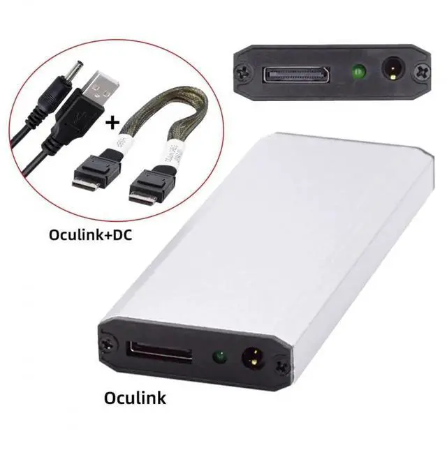 Alt view image 2 of 7 - WRIARICH Oculink SFF-8612/SFF-8611 to M.2 NVMe Adapter, PCIe 4.0 x4 64Gbps M-Key SSD Enclosure for 2280