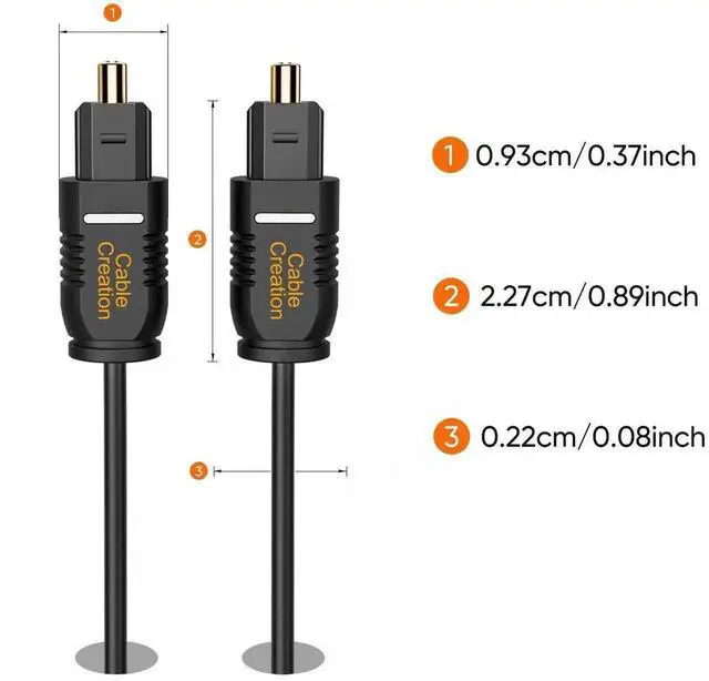 Alt view image 6 of 7 - WRIARICH 50FT Thin Toslink Optical Digital Audio Cable, Gold-Plated SPDIF Fiber Optic Cord for TV Soundbar PS4 Xbox DVD CD Player Home Theater, Black