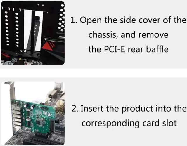 Alt view image 6 of 8 - 6-Port PCIe USB 2.0 Expansion Card, PCI Express X1 Adapter with 9Pin Internal USB Header & 15Pin SATA Power Supply for Desktop PC