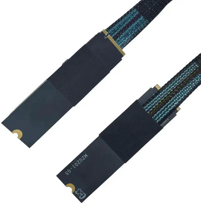 Alt view image 2 of 6 - WRIARICH 50cm/1.6ft PCIe 4.0 M.2 M-Key to SFF-8639 U.2 NVMe Cable Adapter with 15Pin SATA Power Supply